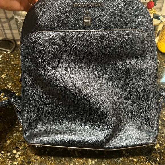 Michael Kors Black Leather Men's Backpack - Picture 1 of 3